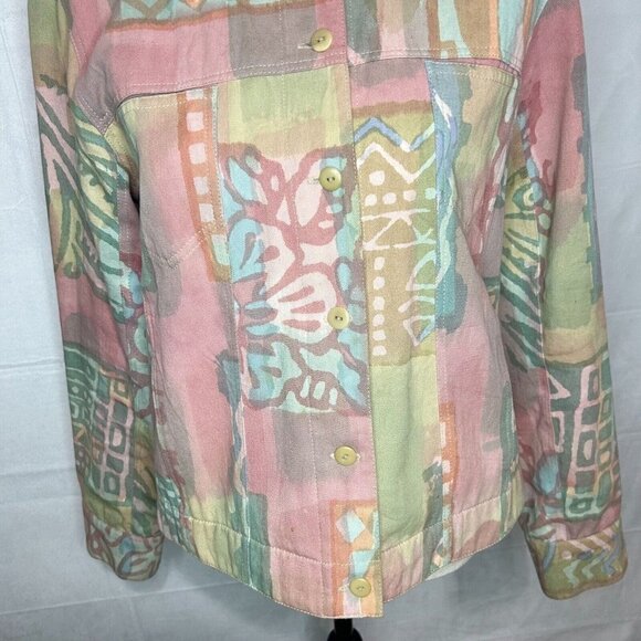 Orvis Sz S Funky Pastels Cotton Short Jacket Blazer - Picture 3 of 7